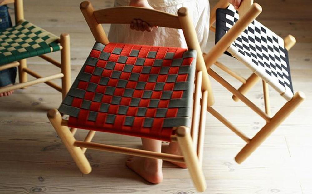 シェーカーキッズチェア レッド×グリーン