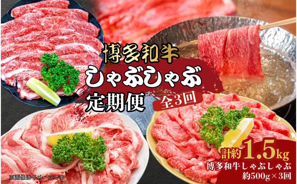 博多和牛 しゃぶしゃぶ 定期便全3回(約500g×3回)