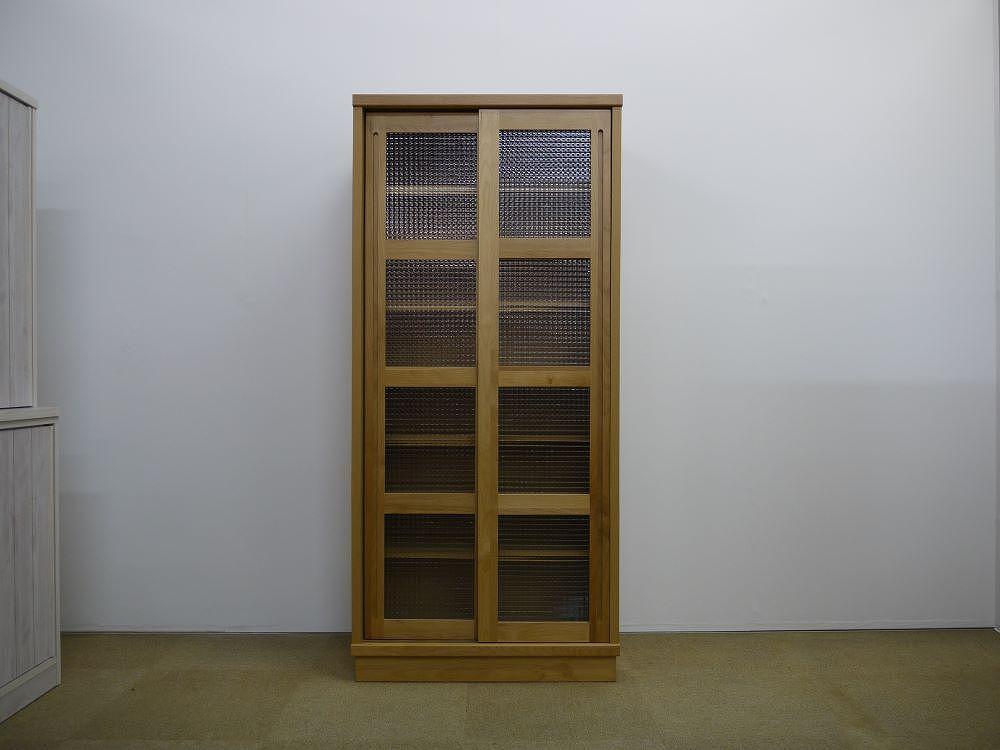 80 カップボード ハッピー 全ガラス＜WH色＞