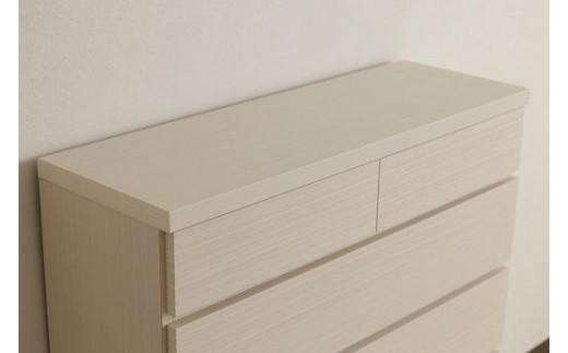 【洗面所などの限られた空間に便利】薄型チェスト 90cm幅5段 (ホワイト木目)