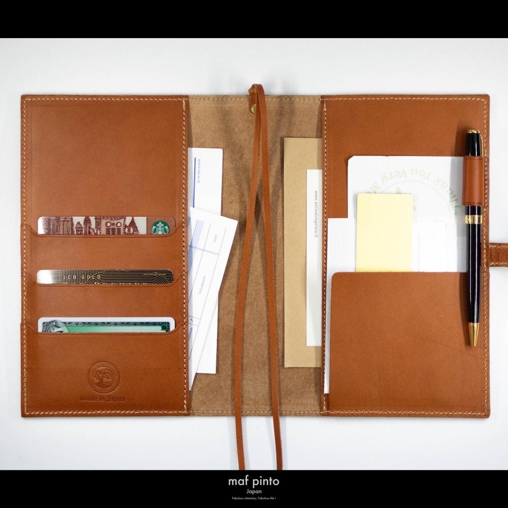 maf pinto (マフ ピント) レザー手帳カバー B6 ライトブラウン 本革 日本製