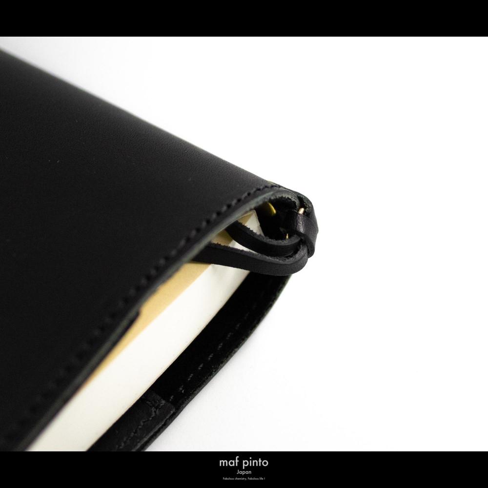 maf pinto (マフ ピント) レザー手帳カバー B6 ブラック 本革 日本製