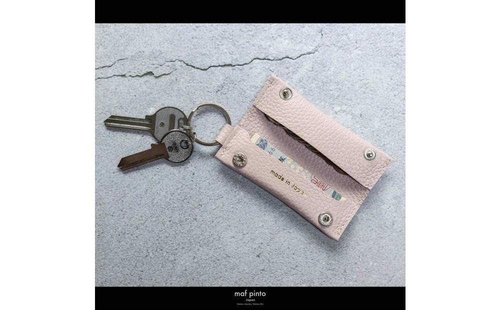 maf pinto (マフ ピント) キーリング キーホルダー 小銭入れ付き ミニ財布 ライトピンク ADRIA LINE レザー 本革 日本製
