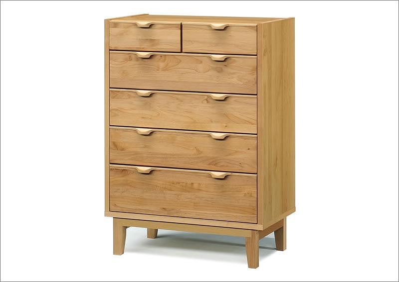 【幅80 奥行46 高さ111.6】ナタリー80-5ハイチェスト（アルダー）