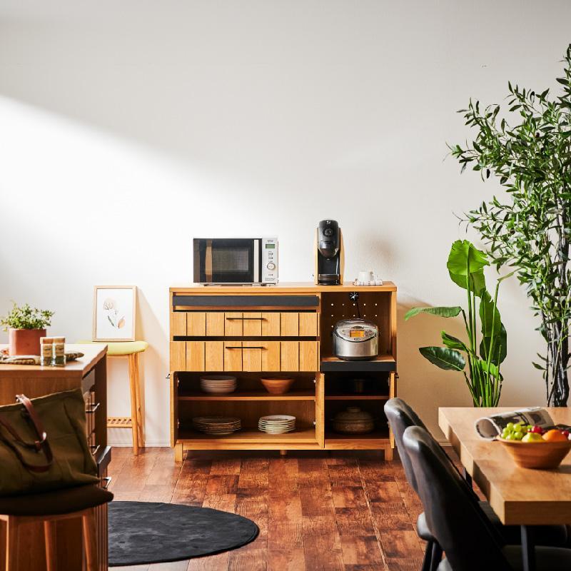 【Jyenero／ジェネロ 幅120cmカウンターボード】★大容量の収納と部屋に合わせやすいデザイン