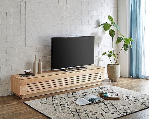 【開梱設置】テレビ台 ルーチェ 無垢 ヒノキ 幅154-204cm TV テレビボード TV台 TVボード ローボード 家具