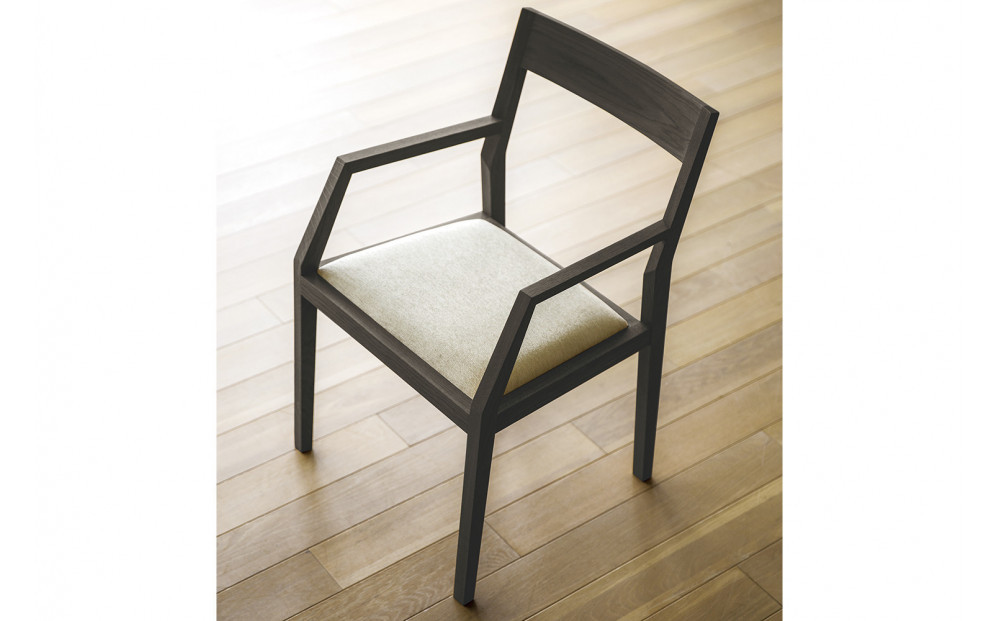 【開梱設置】高野木工 KIEL CHAIR キール チェア 肘付き オーク(グレー塗装) 【10年保証】