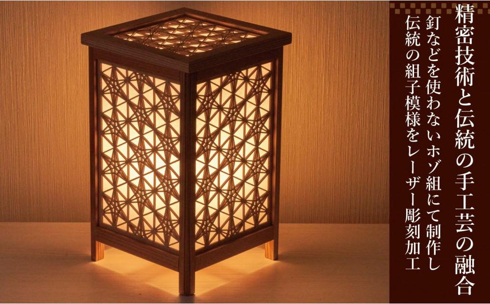 LAD300-302 レーザー角行灯「趣」Mサイズ 重ね竜胆デザイン（和紙貼り）