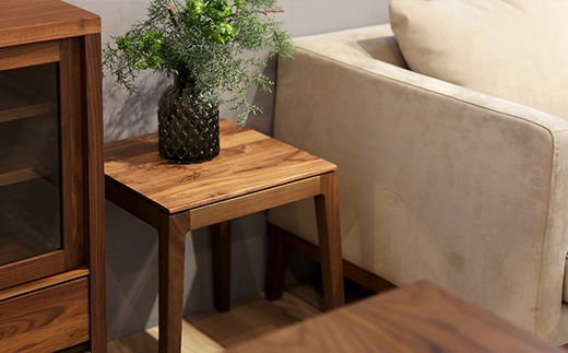 【開梱設置】高野木工 モル 40×40サイドテーブル ウォルナット【10年保証】