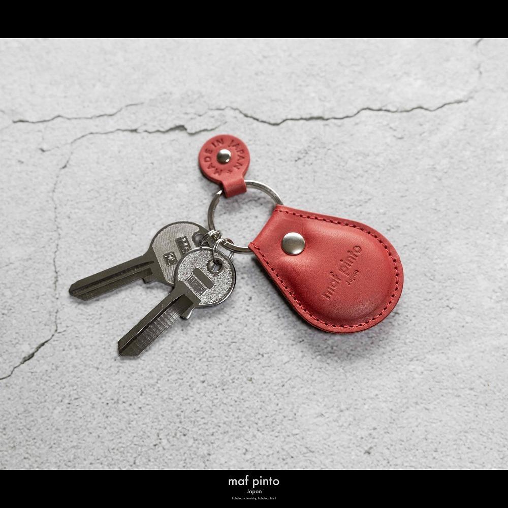 maf pinto (マフ ピント) タグ キーリング キーホルダー キーケース キーチャーム レッド レザー 本革 日本製