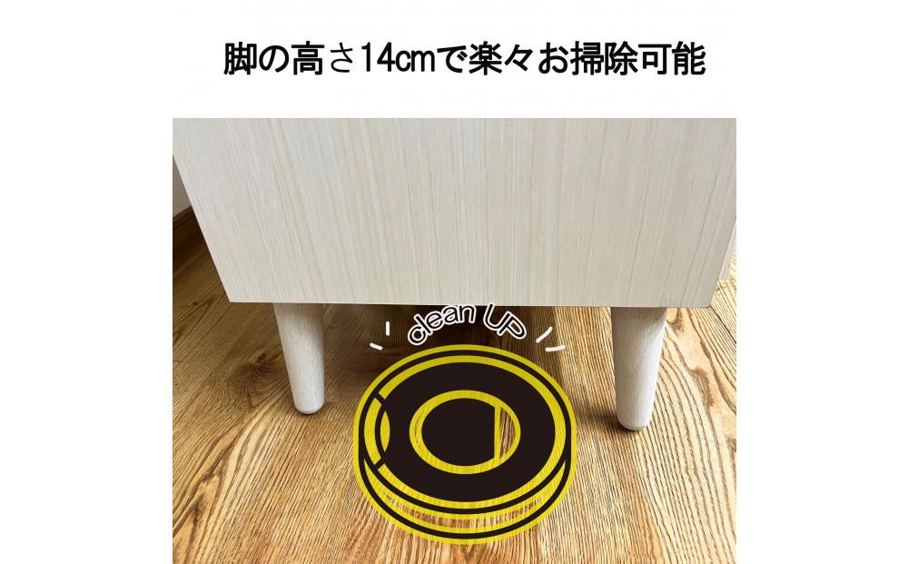 脚14cmお掃除楽々！チェスト 北欧 完成品 大容量 タンス 3段 幅60cm 高さ60 奥行40 高さ126cm 整理棚 洋服 本 book ブック タンス たんす 日本製 国産 お掃除ロボット可 高品質 引き出し 小物 見せる棚 living リビング アンティーク 完成品 おしゃれ 木製 収納 脚付き 家具 インテリア 大川 大川家具 W60-3 フラップキャビネット WH ホワイト色