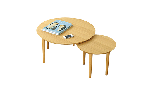 【開梱設置】高野木工 バルーンリビングテーブル 69-2枚 ホワイトオーク【10年保証】