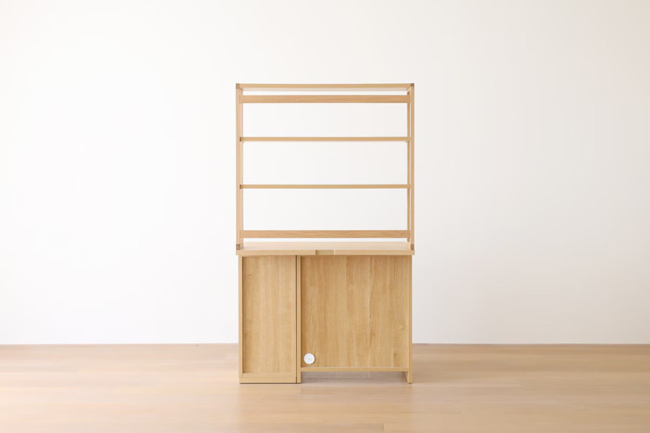 【開梱設置】高野木工 アスター オーダー突板天板 (幅90cm 奥行き60cm) + 60デスク + 30チェスト + 90ラック 天板のみ受注生産 ※チェア別売 ウォルナット【10年保証】