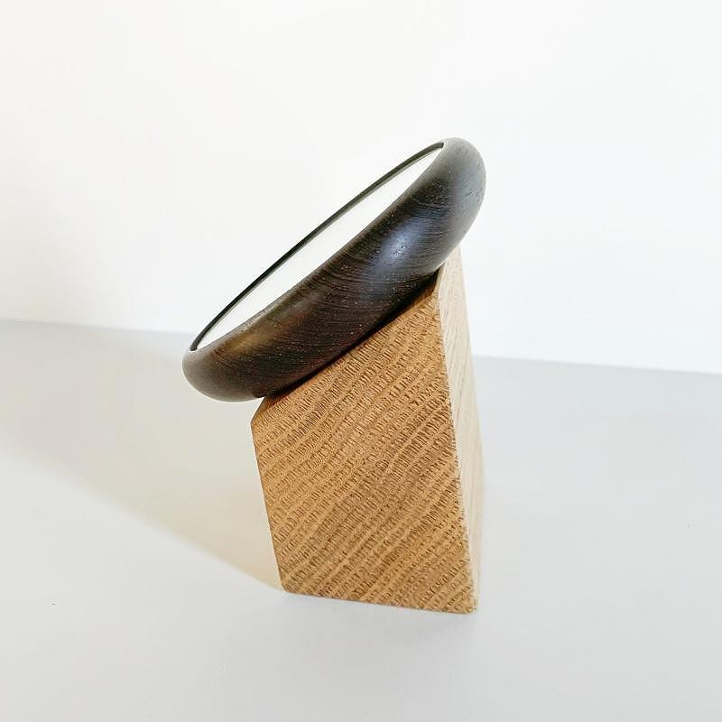 【Face Mirror ウェンジ材+オーク材】ハンドミラー（手鏡）スタンドミラー（卓上）ウォールミラーとしても＜フェイスミラー＞ プレゼント 父の日 母の日 入学 卒業 就職 MUFactory