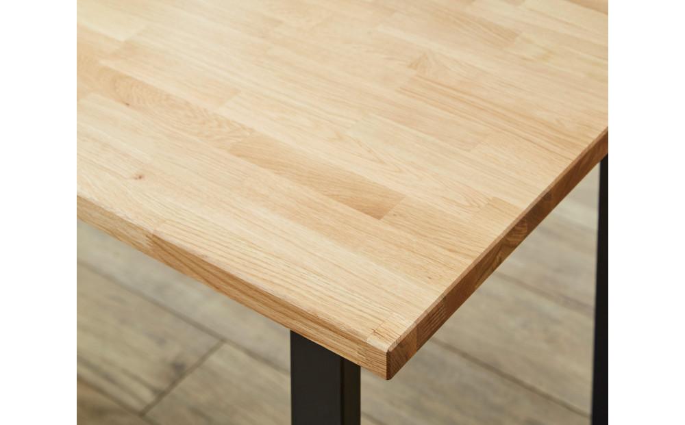 【大川家具】無垢材 ダイニングテーブル (棚付き) 食卓テーブル 4人掛け 幅1800mm 奥行800mm ホワイトオーク 天然木 国産 日本製 鉄脚 開梱設置便 高級感 インダストリアル【設置付き】