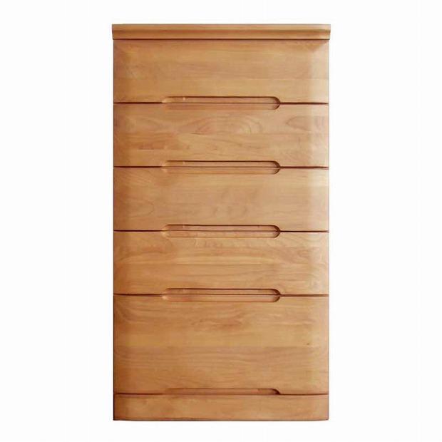 チェスト タンス 幅58 5段 奥行44 アルダー材 ナチュラル色 プラム 桐たんす 箪笥 婚礼家具 衣類収納 大川家具【丸田木工】