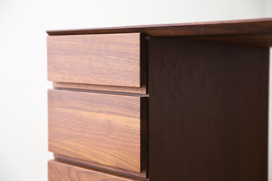 【開梱設置】高野木工 アスター オーダー突板天板 (幅90cm 奥行き60cm) + 60デスク + 30チェスト + 90ラック 天板のみ受注生産 ※チェア別売 ウォルナット【10年保証】