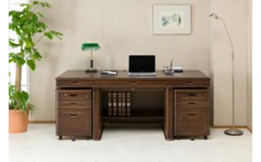 役員室用両袖デスク ダークブラウン色