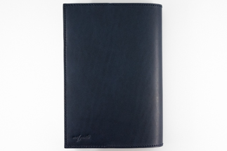 レザーブックカバー四六判サイズ（フリーモデル）【ネイビー】