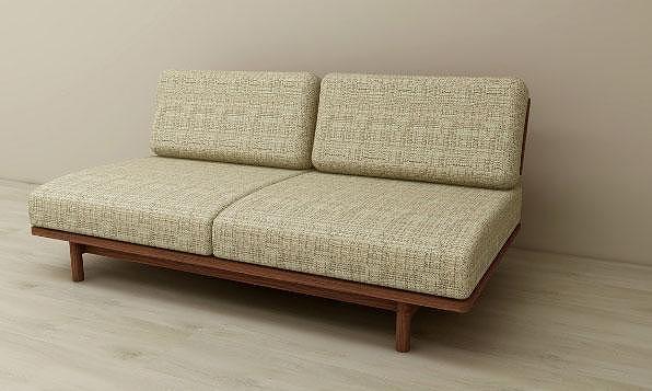 【開梱設置】高野木工 モレーンソファ 2人掛け ウォルナット 生地：CHART3 アッシュグレー【10年保証】