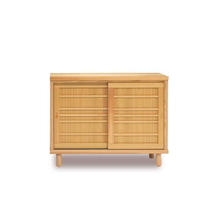 大川家具　国産材（九州）杉材　シューズボックス　杉　幅131～150cm　１cm単位オーダー