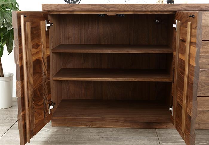 大川家具 クレーター 120cmリビングボード 台輪 天然木ウォールナット