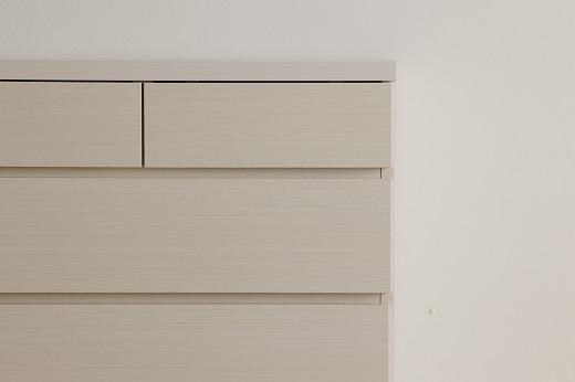 【洗面所などの限られた空間に便利】薄型チェスト 75cm幅4段 (ナチュラル木目)