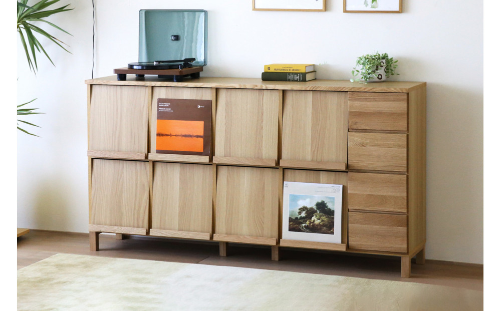 【開梱設置】高野木工 LECCE レッチェ 180マガジンレコードラック オーク【10年保証】