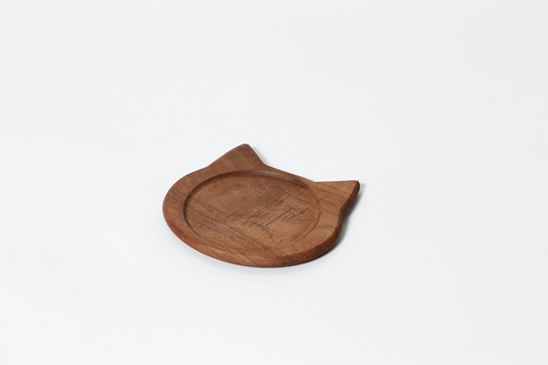 ネココースター（2枚セット／ウォールナット）