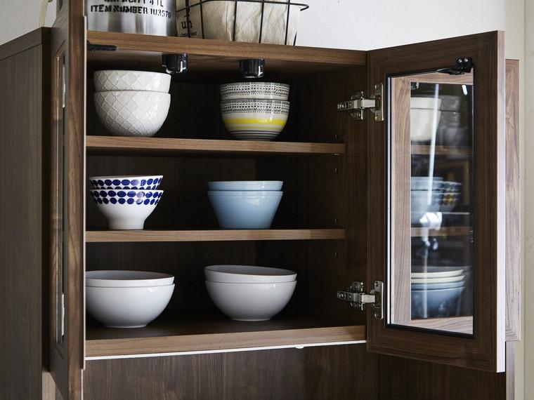 （ブラウン）【開梱設置】 紗々 キッチンボード 幅90cm レンジボード レンジ台 完成品 カップボード キッチン収納 90幅 国産 大川家具 日本製