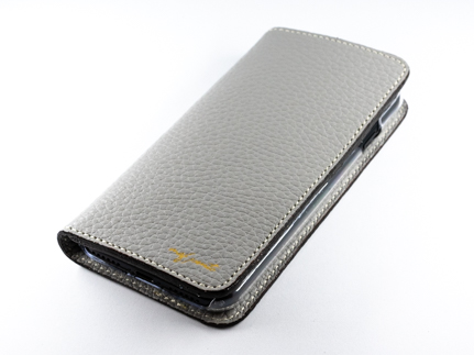 maf pinto アイフォーンケース 本革 日本製 (iPhone SE 第2世代 ／ 8 ／ 7, ) ADRIA LINE 【ライトグレー】