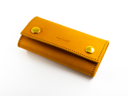 maf pinto レザーキーケース 本革 鍵入れ コンパクト マルチ カードキー イエロー