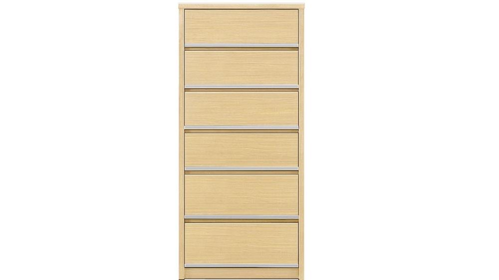 大川家具 チェスト 幅60cm ハイタイプ 引出し 6段 シンプル ナチュラル