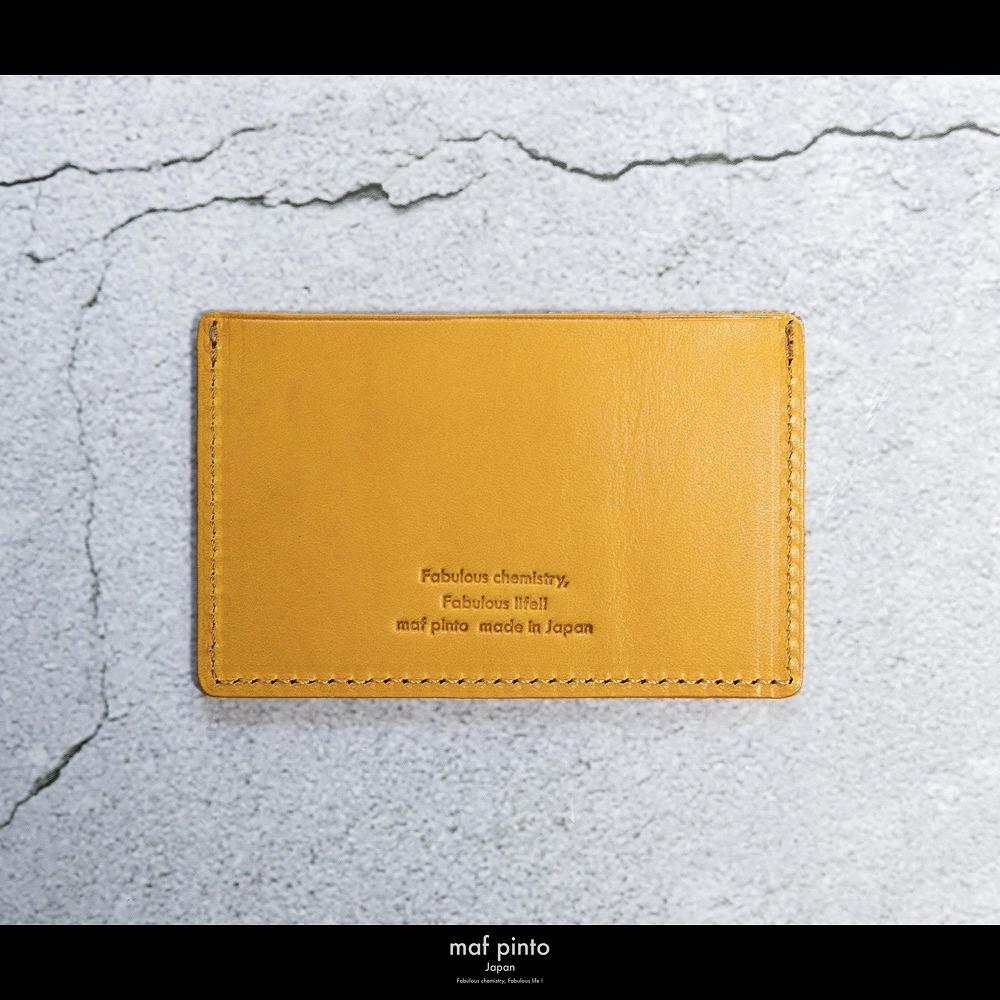 maf pinto (マフ ピント) カードケース 1枚 免許証 マイナンバーカード 薄型 スリム イエロー レザー 本革 日本製