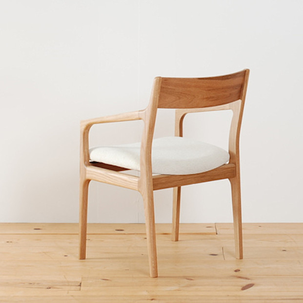 ダイニングチェア オーク無垢材 肘付 TS-10HO WAプラス 大川市