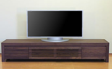 【HARKI テレビボード 180cm】 ウォールナット オイルフィニッシュ リモコン対応 無垢材のルーバー扉が印象的なテレビボード 家具 テレビ台 テレビボード TVボード AVボード 棚 リビングボード サイドボード ローボード MUFactory