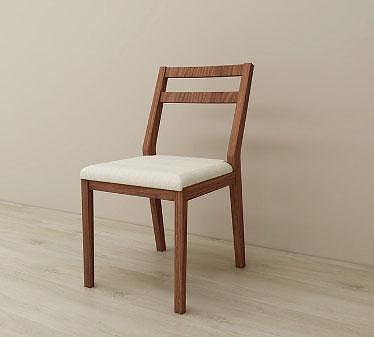 【開梱設置】高野木工 プレーンチェアウォルナット 座面：CHART6ホワイト【10年保証】