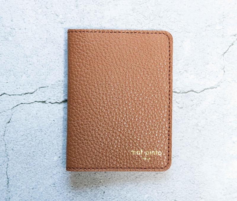 maf pinto (マフ ピント) レザーカードケース クリアポケット キャラメル ADRIA LINE 本革 日本製