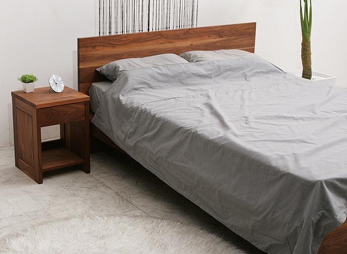 大川家具 ジール 36cm ナイトテーブル サイドテーブル 天然木ウォールナット 野中木工所