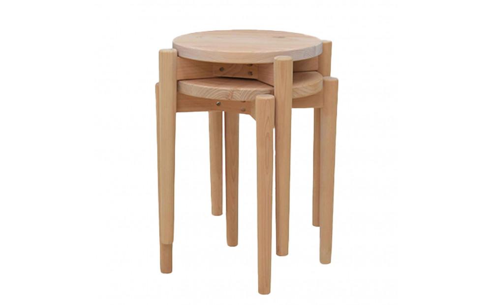 ひのきスツール 同色2脚入 白木塗装｜丸 スツール 椅子 いす イス スツール サイドテーブル ウッドチェア 木のスツール 木製スツール ひのき 天然木 国産  家具 おしゃれ 人気 おすすめ 新生活 一人暮らし 大川の家具 国産ひのき 丸スツール