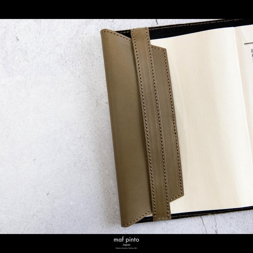 maf pinto (マフ ピント) レザーブックカバー 新書サイズ オリーブ 本革 日本製