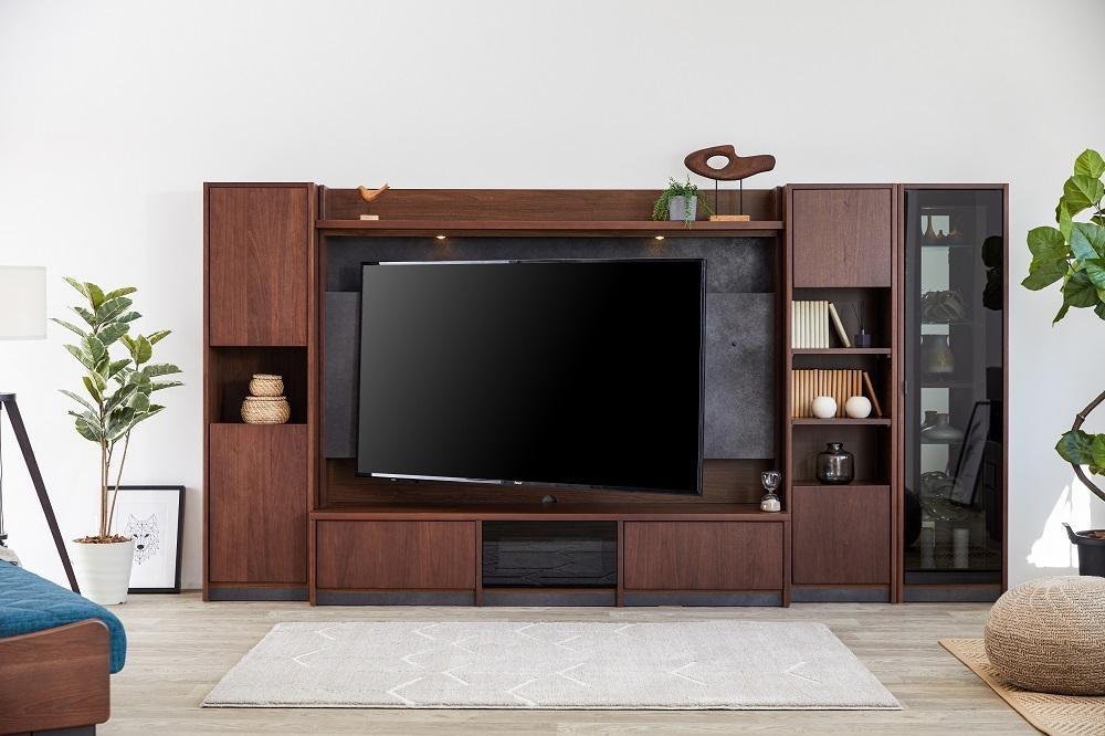 バロン160ハイテレビボード3点セット：ウォールナット【モーブル】【大川家具】