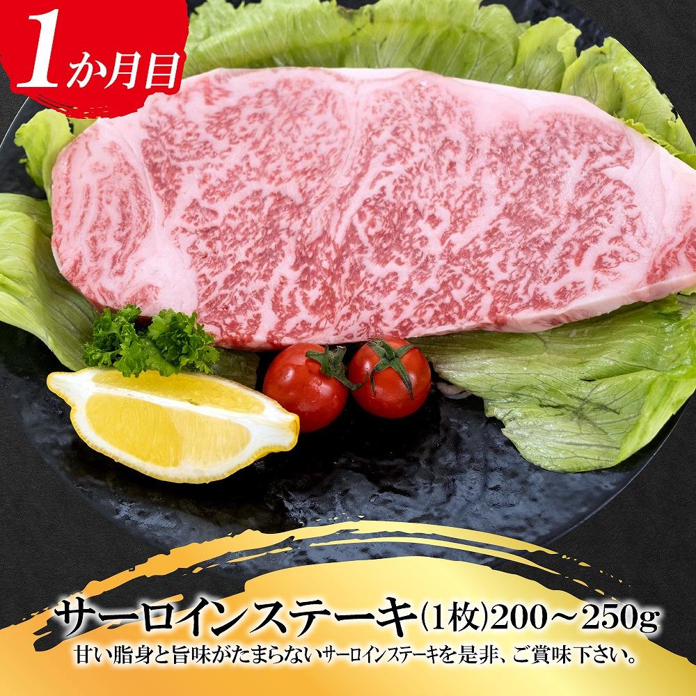 福岡県産 黒毛和牛A4ランク以上の博多和牛！ 3か月定期便 Ｃコース サーロインステーキ1枚 ロースうす切り400g もつ鍋セット醤油味3～4人前