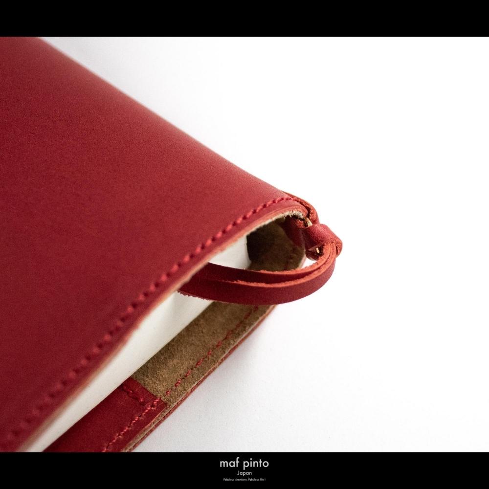 maf pinto (マフ ピント) レザー手帳カバー A5 レッド 本革 日本製