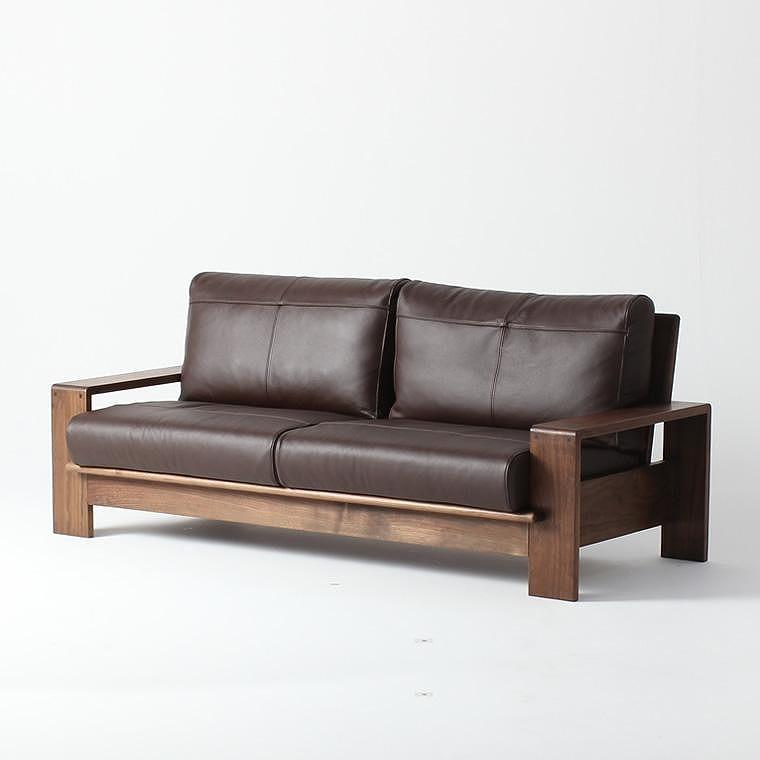 ソファ　マロン180　ウォールナット　無垢　本革　WAプラス　日本製　福岡県　大川市