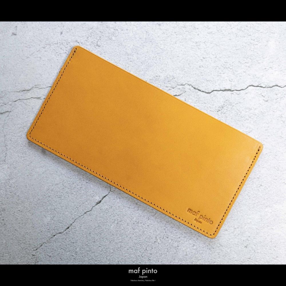 maf pinto (マフ ピント) お札入れ 長財布 イエロー 薄い レシート収納 レザー 本革 日本製