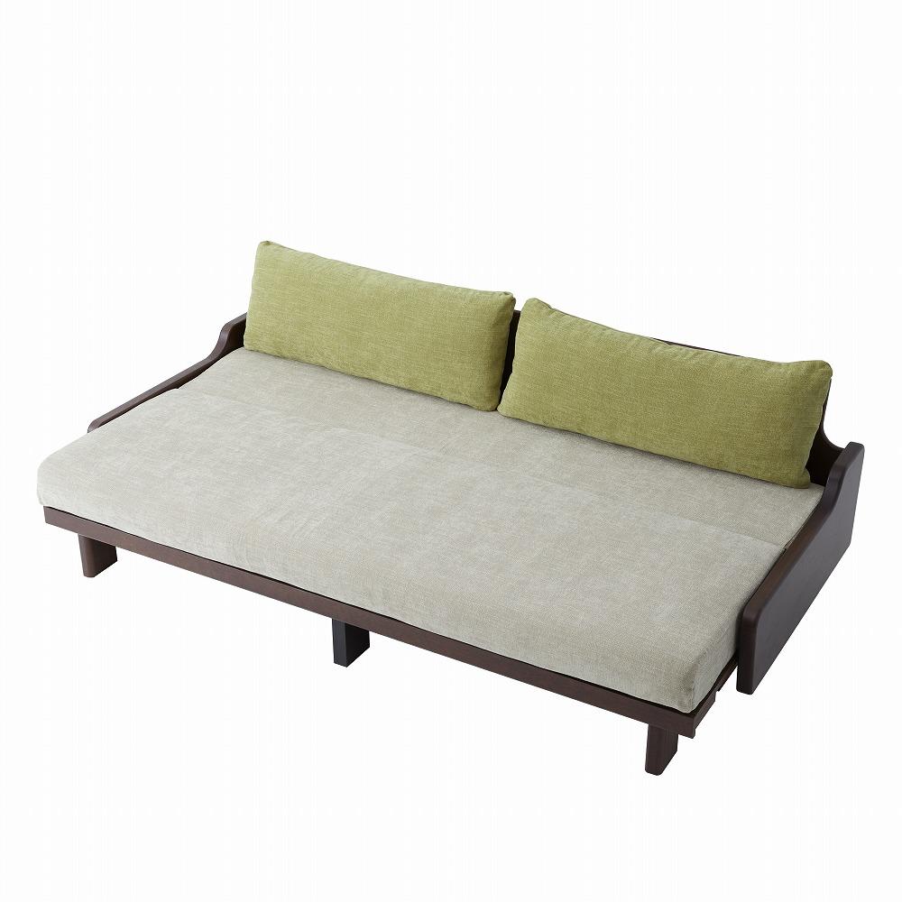 【大川家具】「ごろ寝ソファベッド」レスト 200：ブラウン×ベージュ【モーブル】