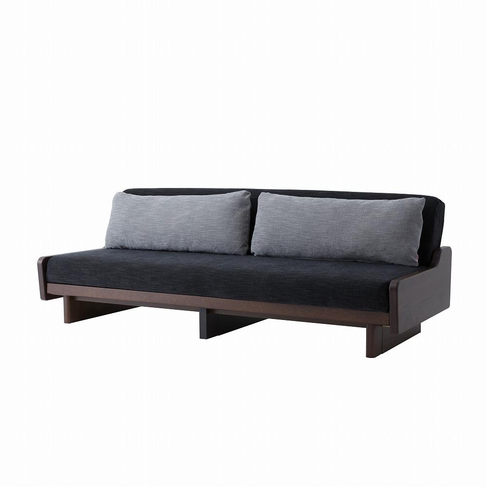 【大川家具】「ごろ寝ソファベッド」レスト 200：ブラウン×ダークグレー【モーブル】