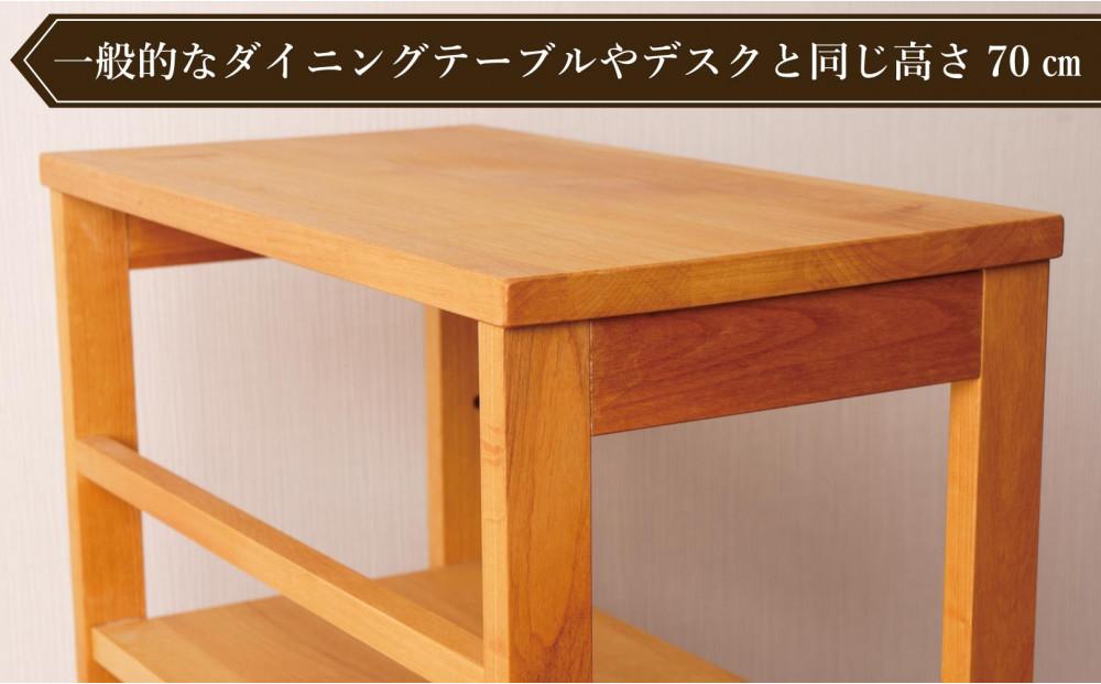 テーブルワゴン デスクワゴン キャスター付き 収納カート アルダー 無垢材