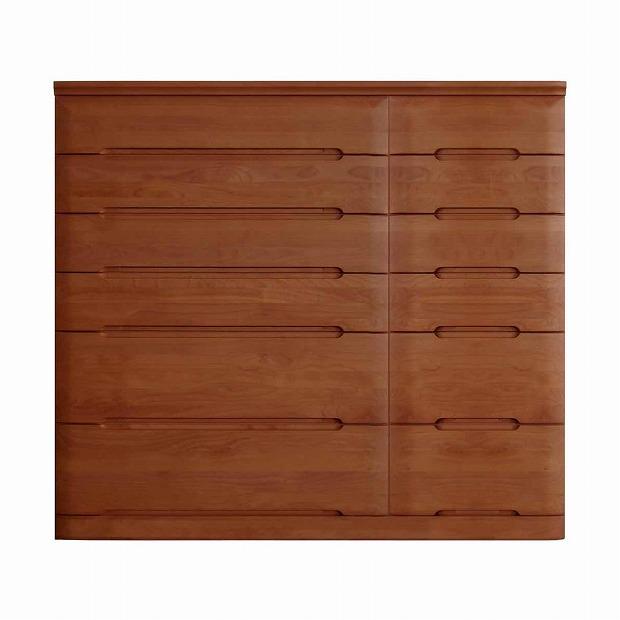 チェスト タンス 幅148 6段 奥行44 ニレ材 ブラウン色 プラム 桐たんす 箪笥 婚礼家具 衣類収納 大川家具【丸田木工】